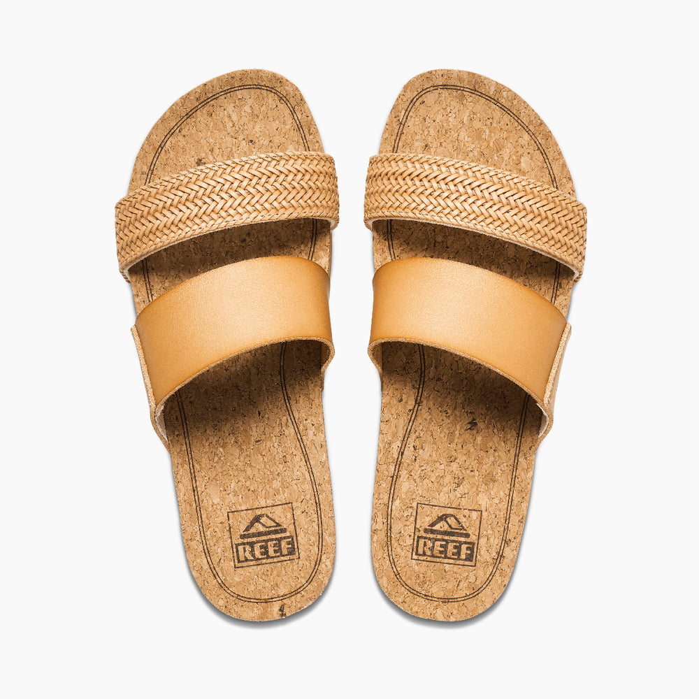 Reef Womens Cushion Vista Hi Slides in Natural Braid ID PaSEJVIR