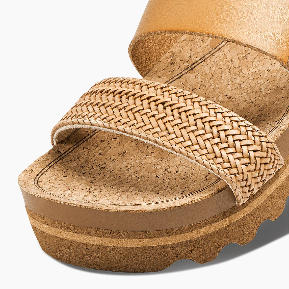 Reef Womens Cushion Vista Hi Slides in Natural Braid ID PaSEJVIR