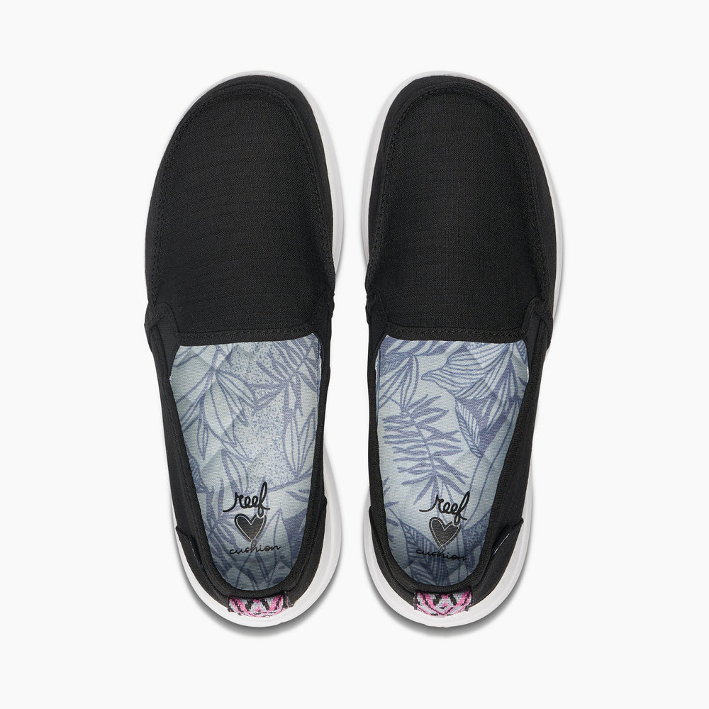Reef Womens Cushion Coast Autumn Slip-Ons in Black ID R0kHtR10