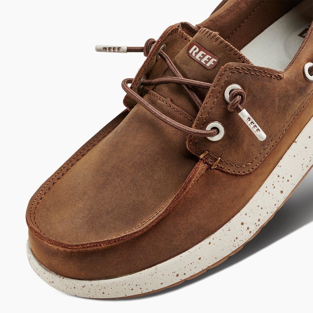 Reef Mens SWELLsole Pier Leather Shoes in Brown ID SoaKOas0