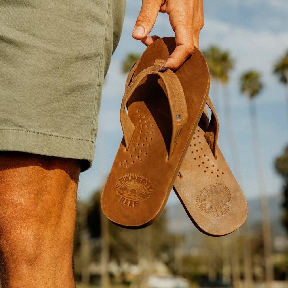 Reef Mens Sandals Draftsmen X Faherty in Faherty Brown ID UO17V3c5