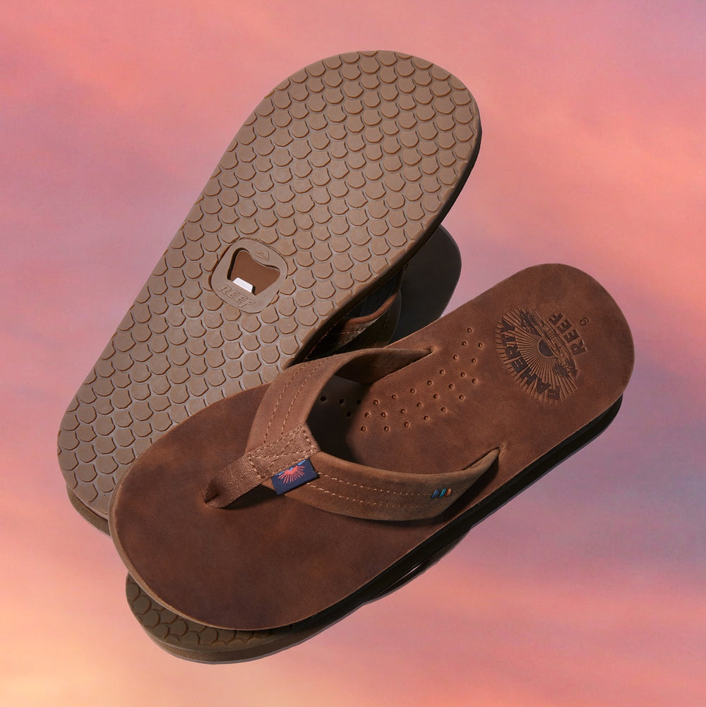 Reef Mens Sandals Draftsmen X Faherty in Faherty Brown ID UO17V3c5