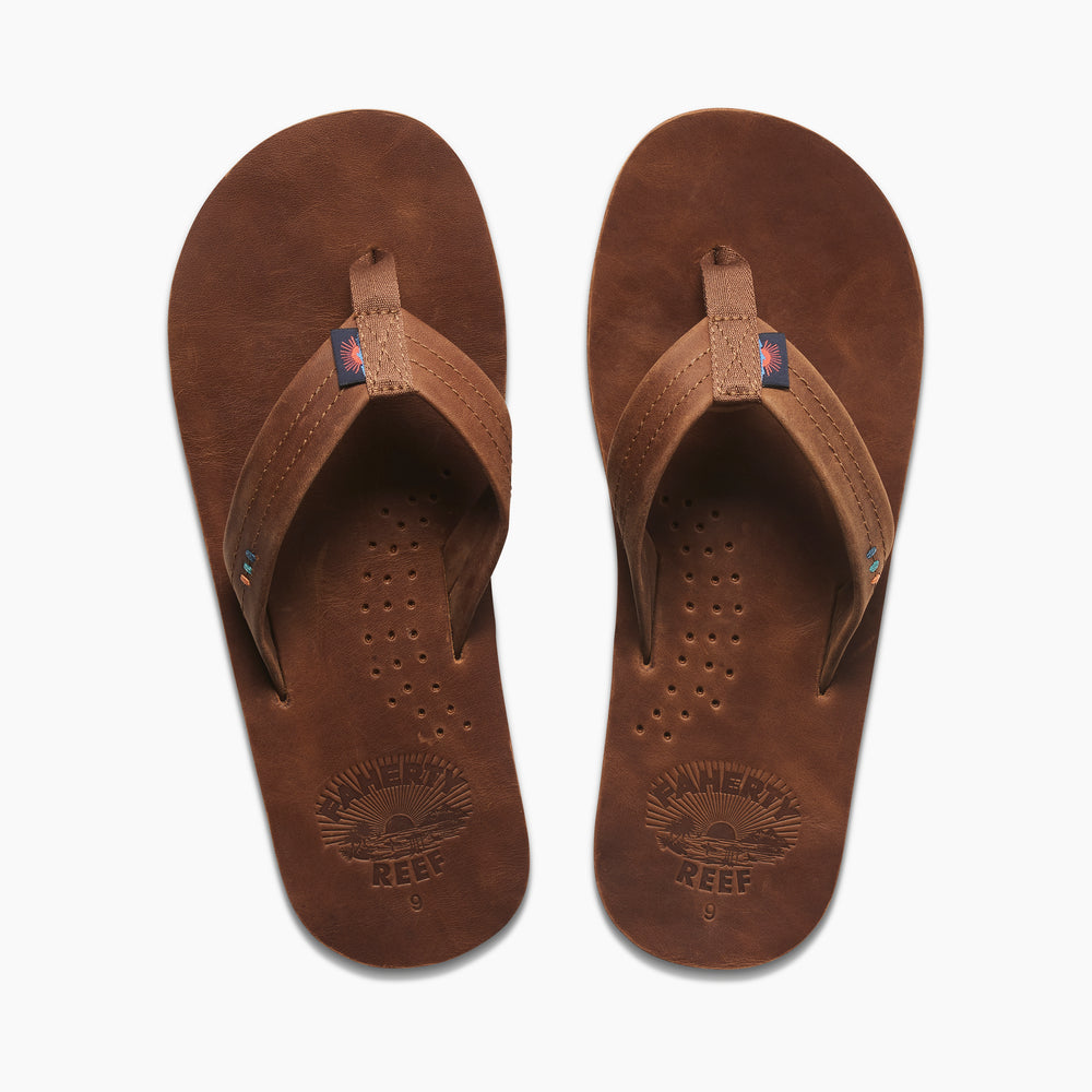 Reef Mens Sandals Draftsmen X Faherty in Faherty Brown ID UO17V3c5