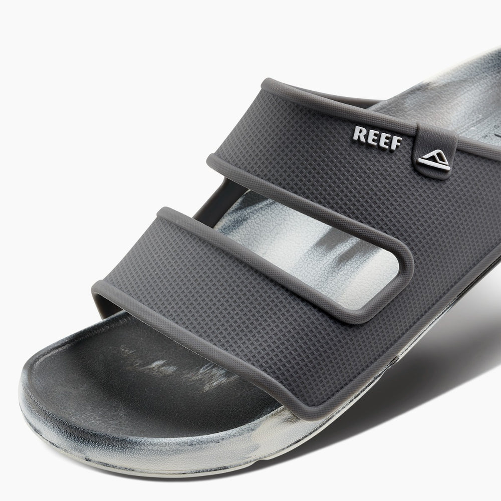 Reef Mens Oasis Double Strap Slides in White/Grey Marble ID VtGjDk2e
