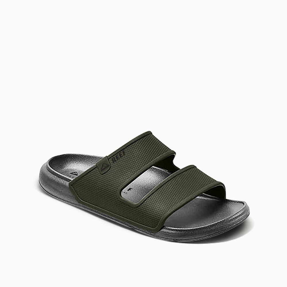 Reef Mens Oasis Double Strap Slides in Grey/Olive ID WhHzJb1b