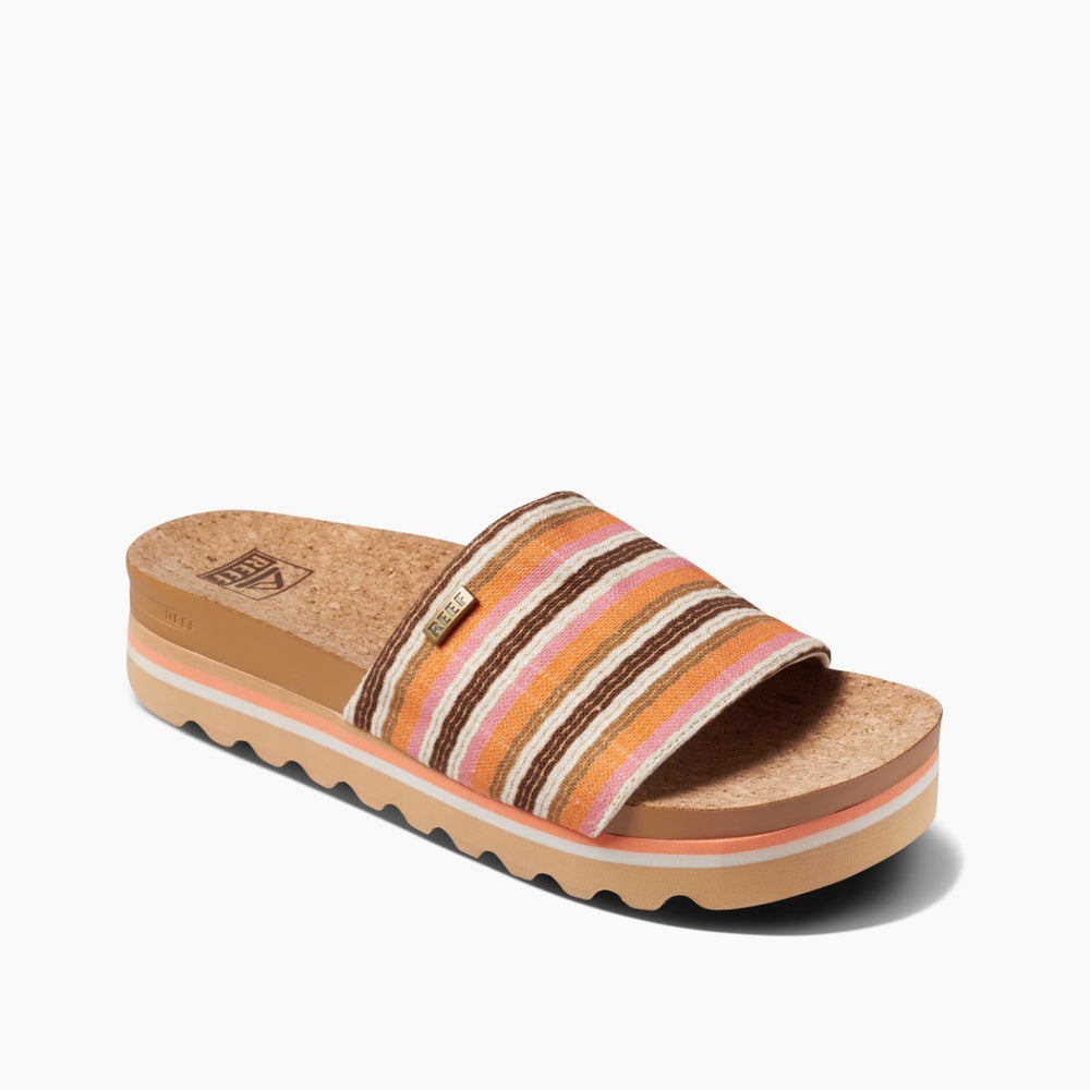 Reef Womens Scout Hi Threads Slides in Smoothie Stripe ID XZ5H5aHC