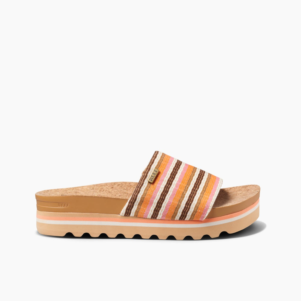 Reef Womens Scout Hi Threads Slides in Smoothie Stripe ID XZ5H5aHC