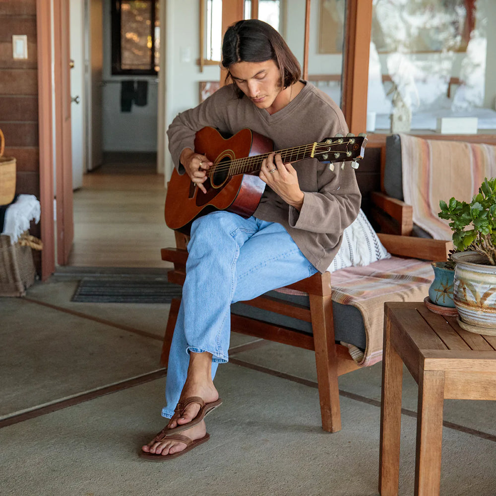 Reef Mens Draftsmen Leather Flip Flop Sandals ID YP31ojYn