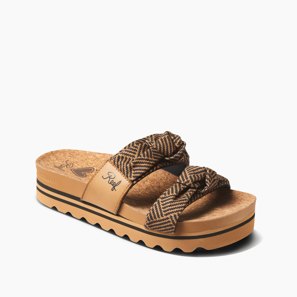 Reef Womens Knotty Vista Hi Platform in Black Natural ID YX7HZk0D