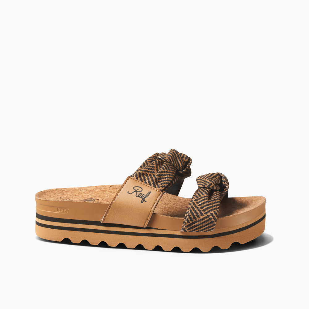 Reef Womens Knotty Vista Hi Platform in Black Natural ID YX7HZk0D