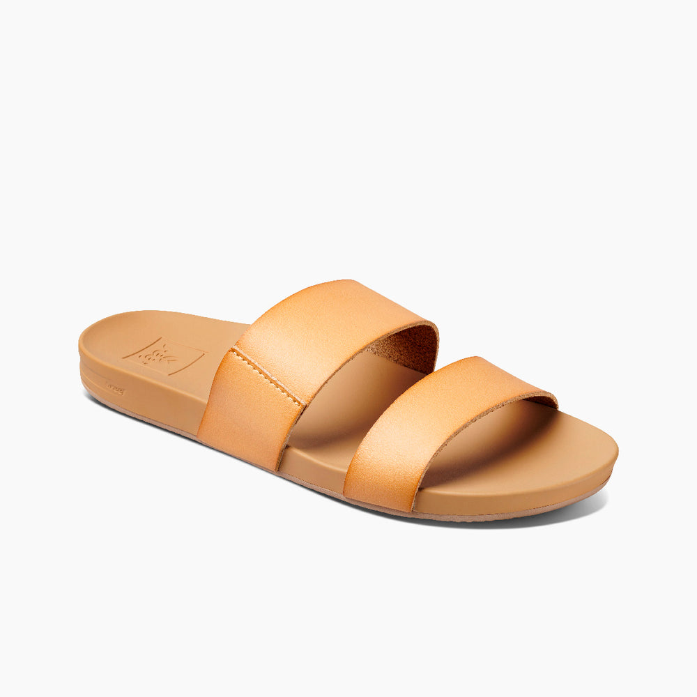 Reef Womens Cushion Vista Slides in Natural ID eckWp7eP
