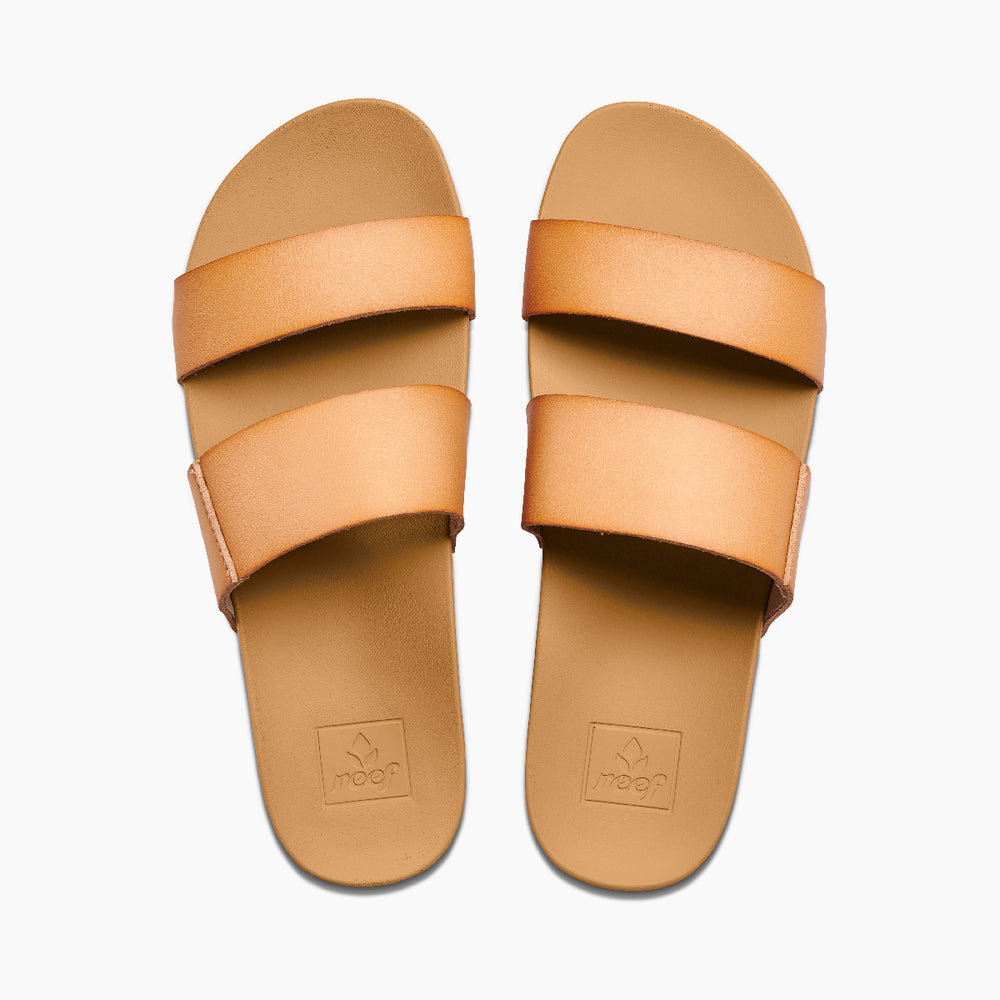 Reef Womens Cushion Vista Slides in Natural ID eckWp7eP