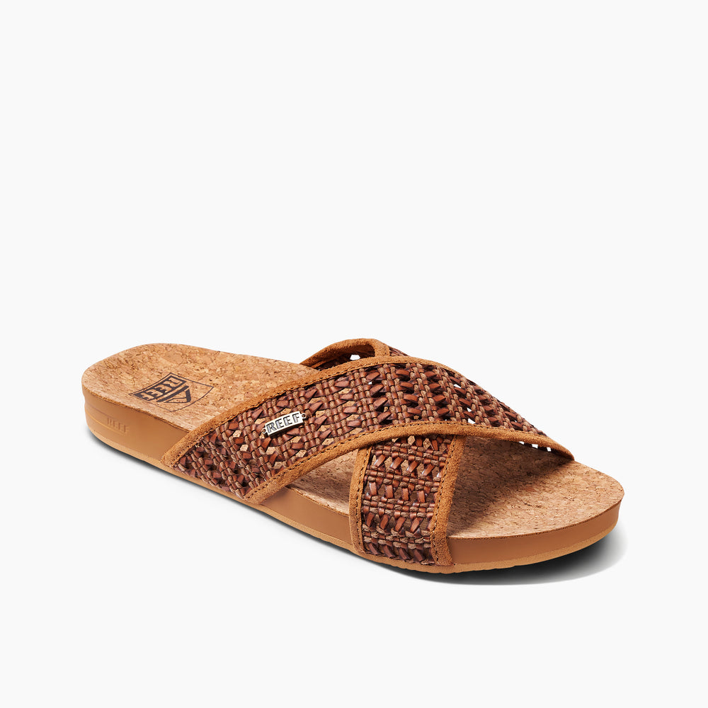 Reef Womens Cushion Woven Bloom Sandals in Brunette ID f0sCzKHk