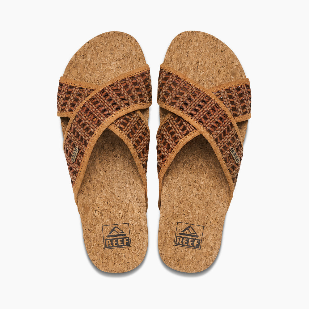Reef Womens Cushion Woven Bloom Sandals in Brunette ID f0sCzKHk