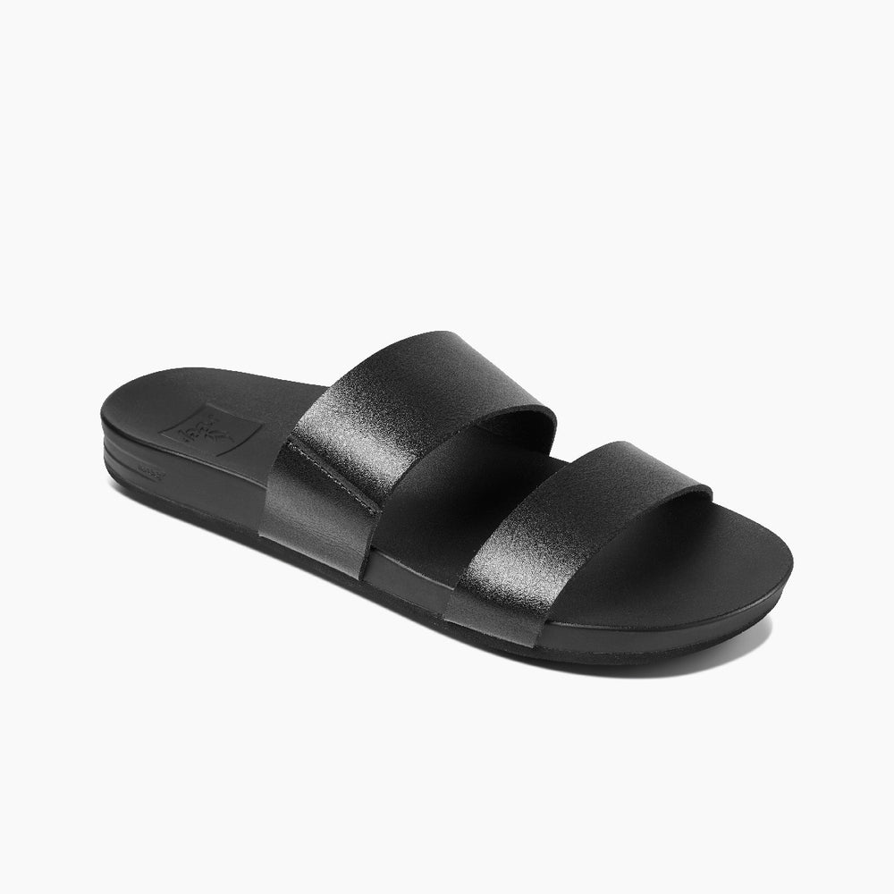 Reef Womens Cushion Vista Slides in Black ID gb7voqE2