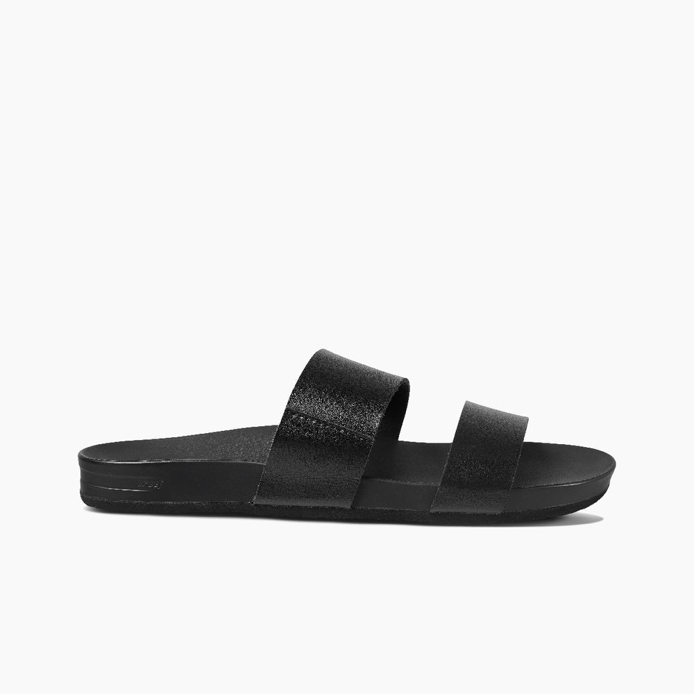 Reef Womens Cushion Vista Slides in Black ID gb7voqE2