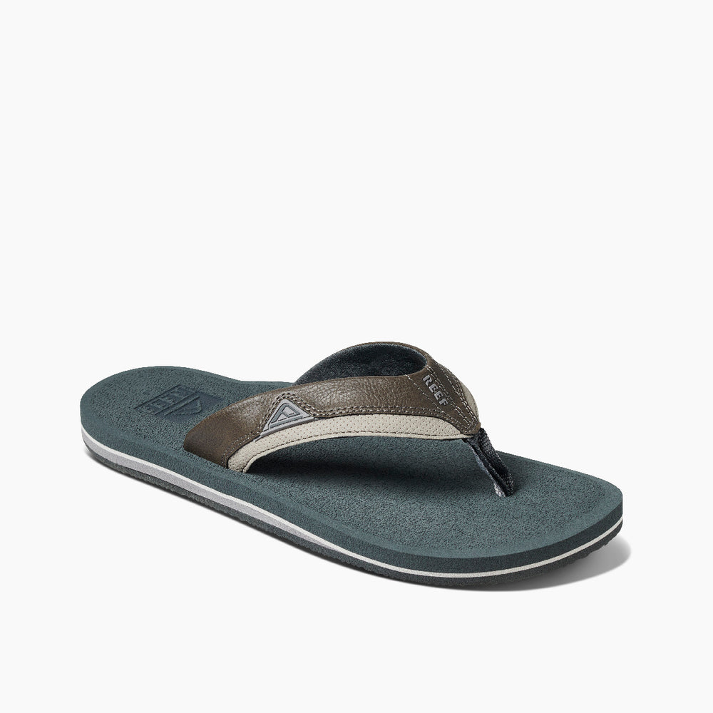 Reef Mens Cushion Dawn Vegan Leather Flip Flops in Grey ID i6ZiQuhy