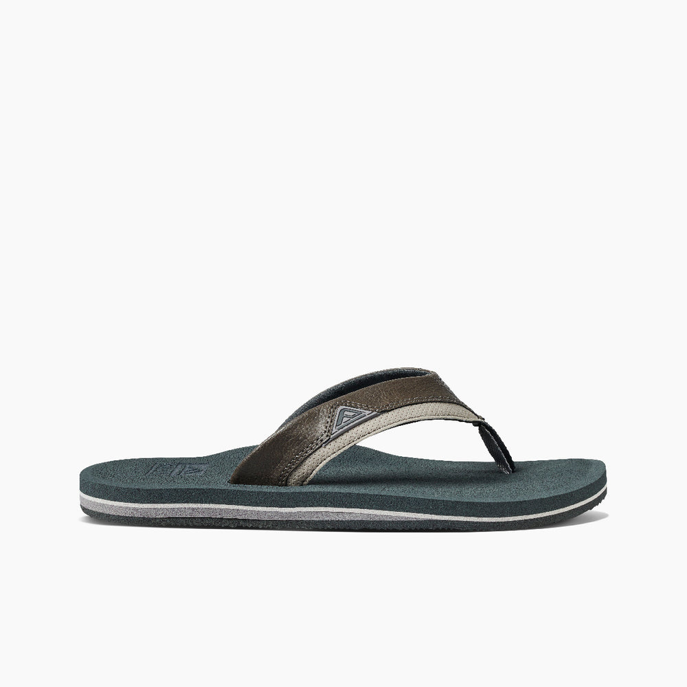 Reef Mens Cushion Dawn Vegan Leather Flip Flops in Grey ID i6ZiQuhy