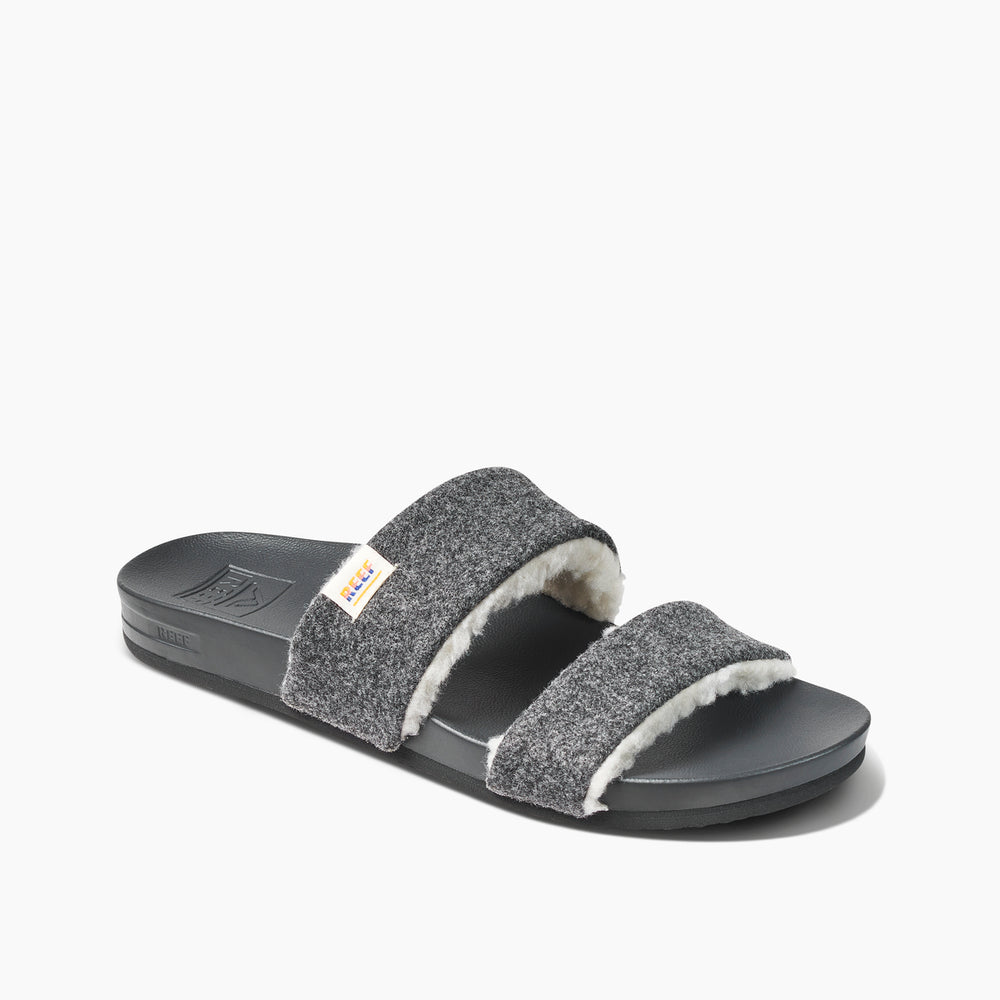 Reef Womens Cushion Vista Snuggles Slides (Black Night) ID iQVz4qdI