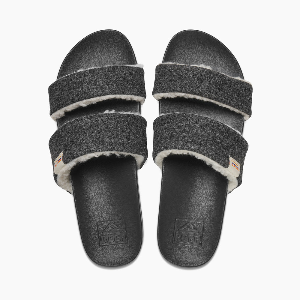 Reef Womens Cushion Vista Snuggles Slides (Black Night) ID iQVz4qdI