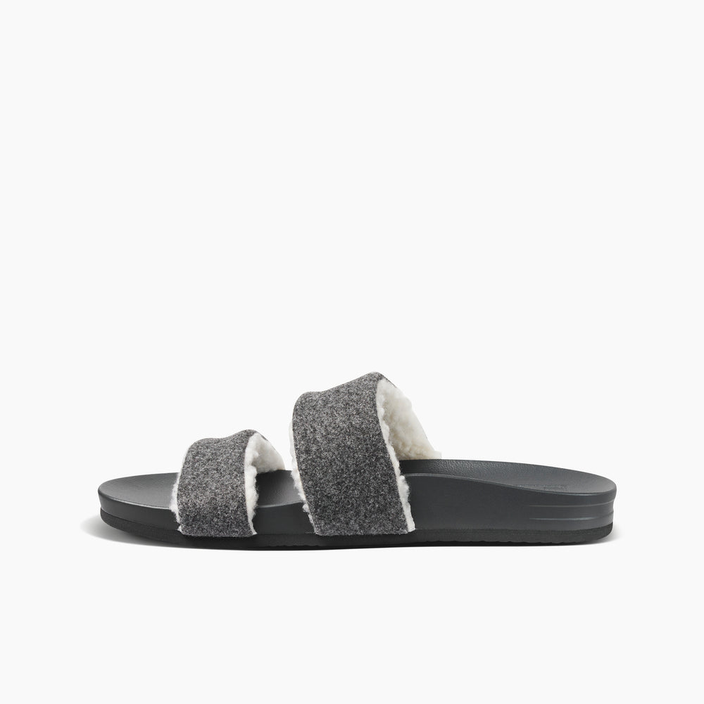 Reef Womens Cushion Vista Snuggles Slides (Black Night) ID iQVz4qdI