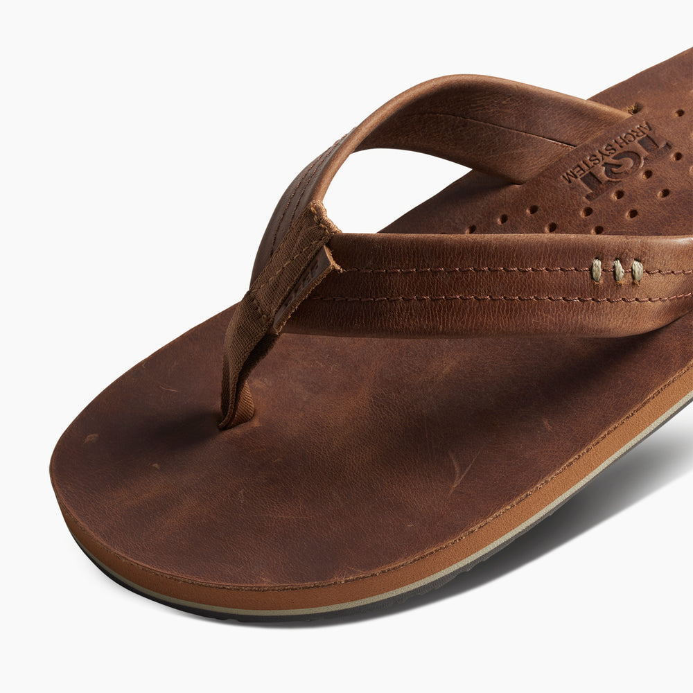 Reef Mens Draftsmen Leather Flip Flop Sandals ID k6gidBxJ