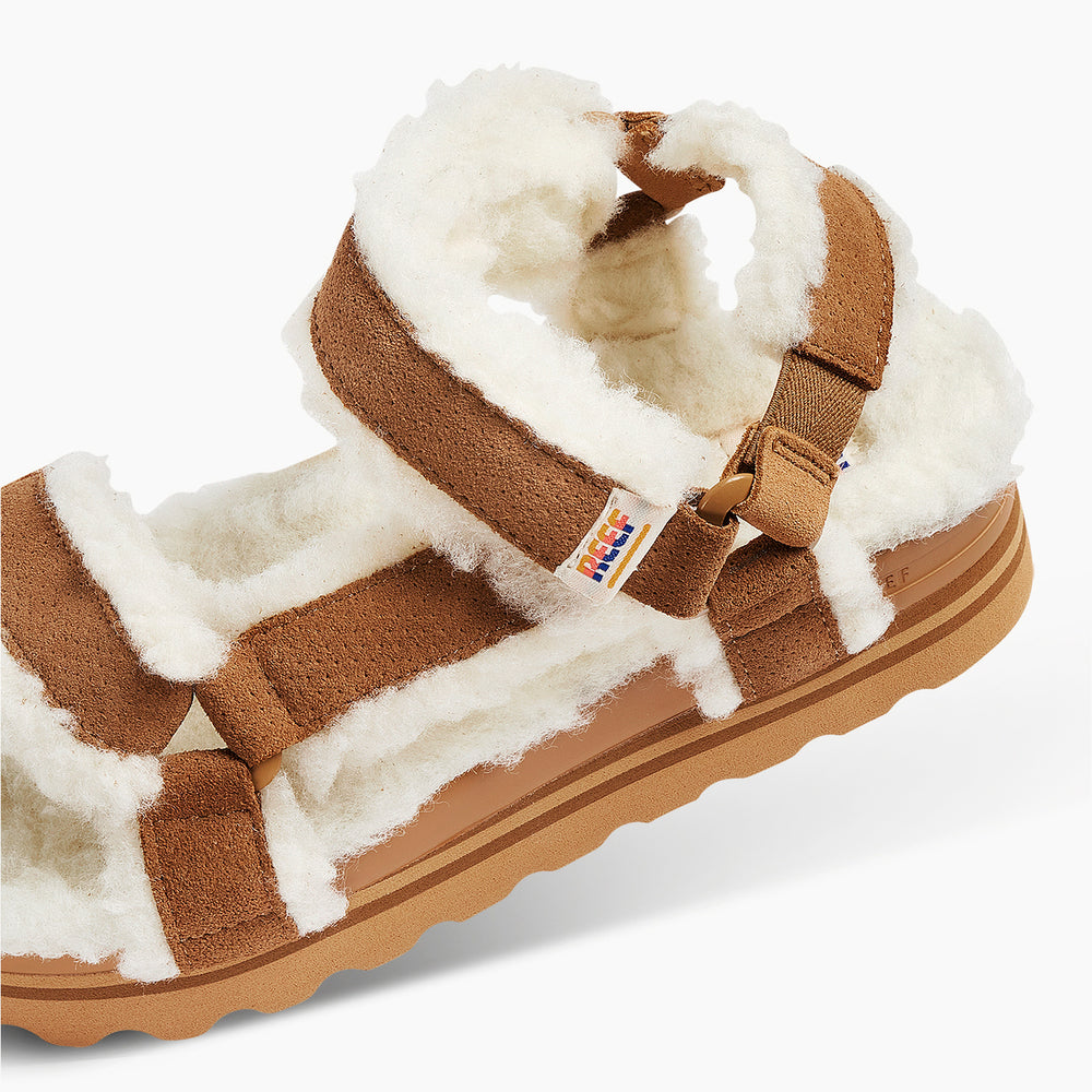 Reef Womens Rem Hi Shearling Slides (Coffee) ID lxYqisNs