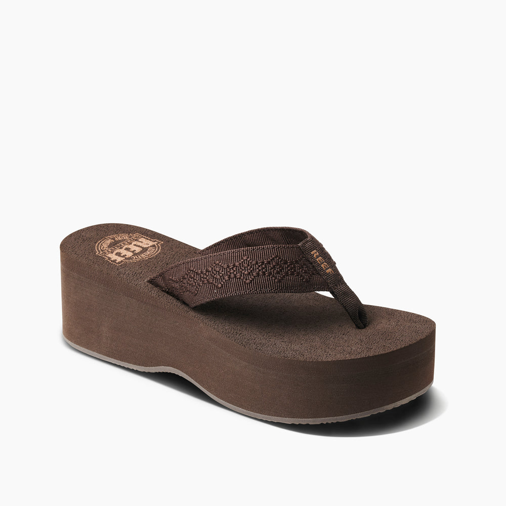 Reef Womens Sandy Hi Sandals in Chocolate ID mYVHsuqn