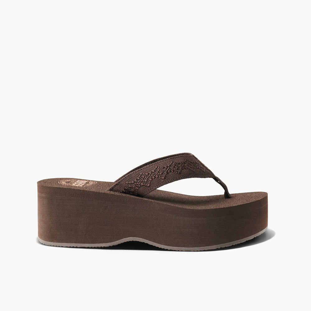 Reef Womens Sandy Hi Sandals in Chocolate ID mYVHsuqn