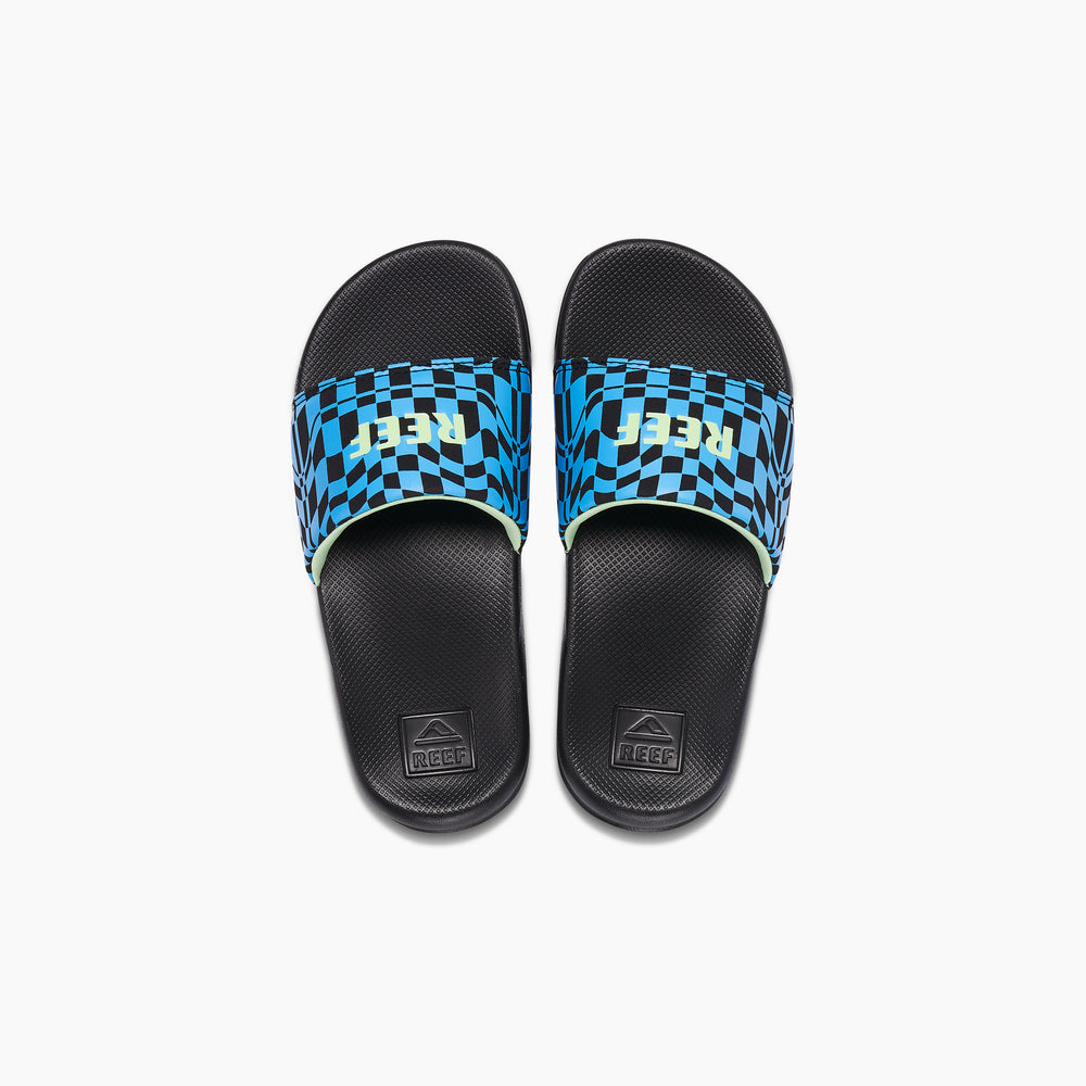 Reef Boys Slides Kids One Slide in Swell Checkers ID mj8DrqMY