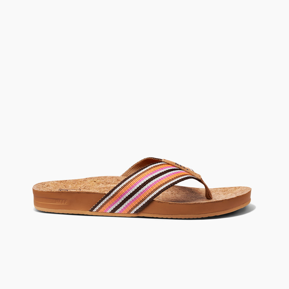 Reef Womens Reef Cushion Strand Sandals in Smoothie Stripe ID nVVU8Wz4