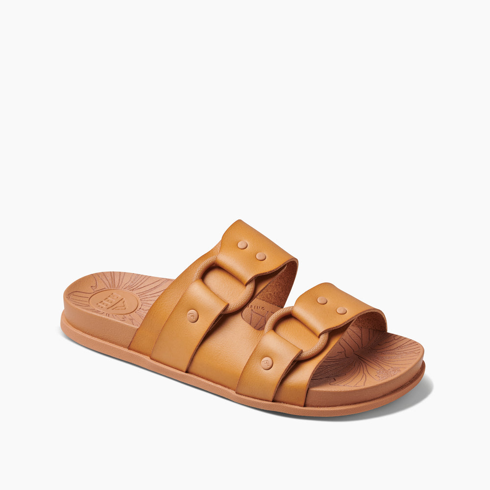 Reef Womens Cushion Vera Cruz Slides in Natural| REEF? ID q23uK0tc