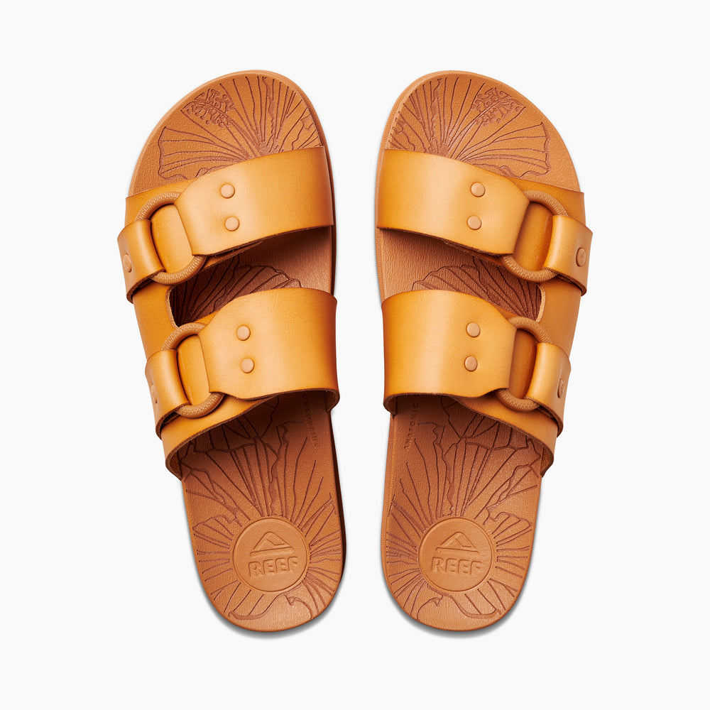 Reef Womens Cushion Vera Cruz Slides in Natural| REEF? ID q23uK0tc