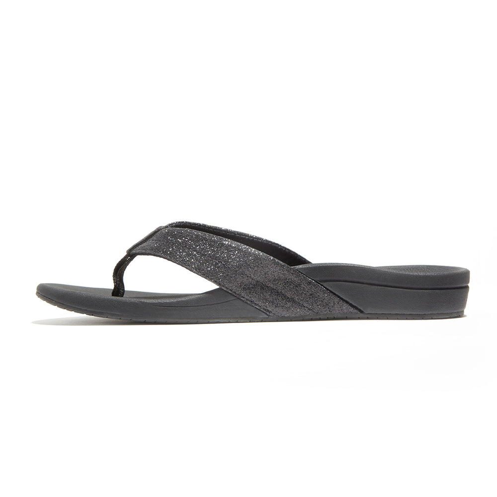 Reef Womens Reef Ortho-Spring Sandals in Black/Black Glitter ID s2t6gtKr