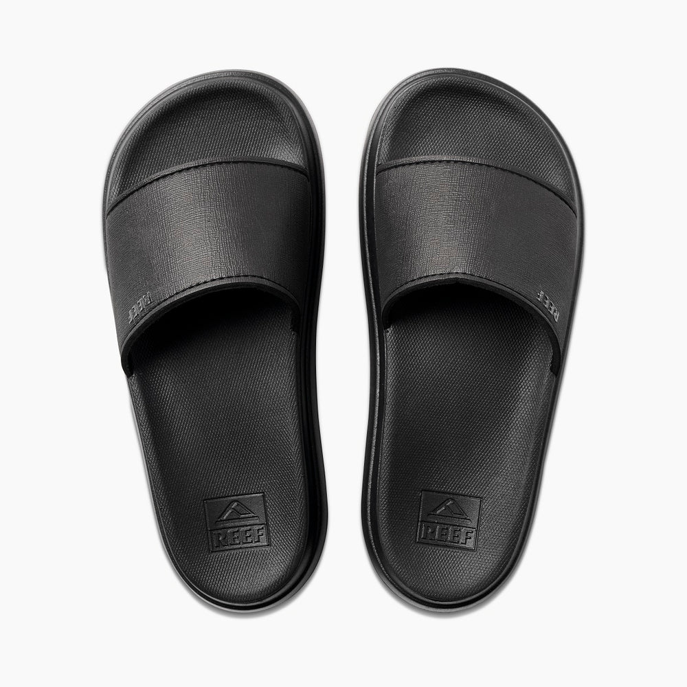 Reef Womens Cushion Bondi Platform Slide in Black/Black ID uGKIkD7i