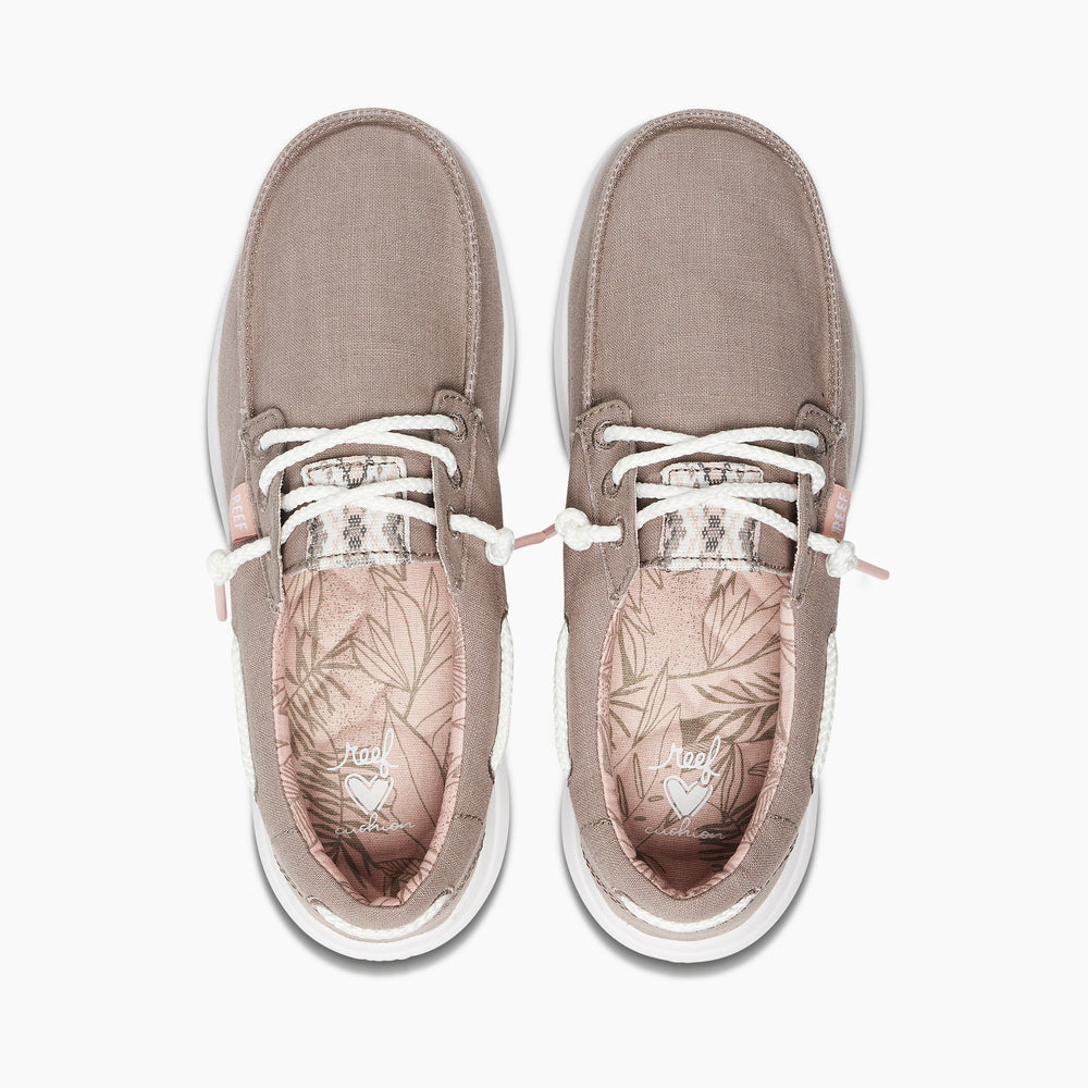 Reef Womens Cushion Coast Boat Shoes in Mushroom ID vTc8pmrK