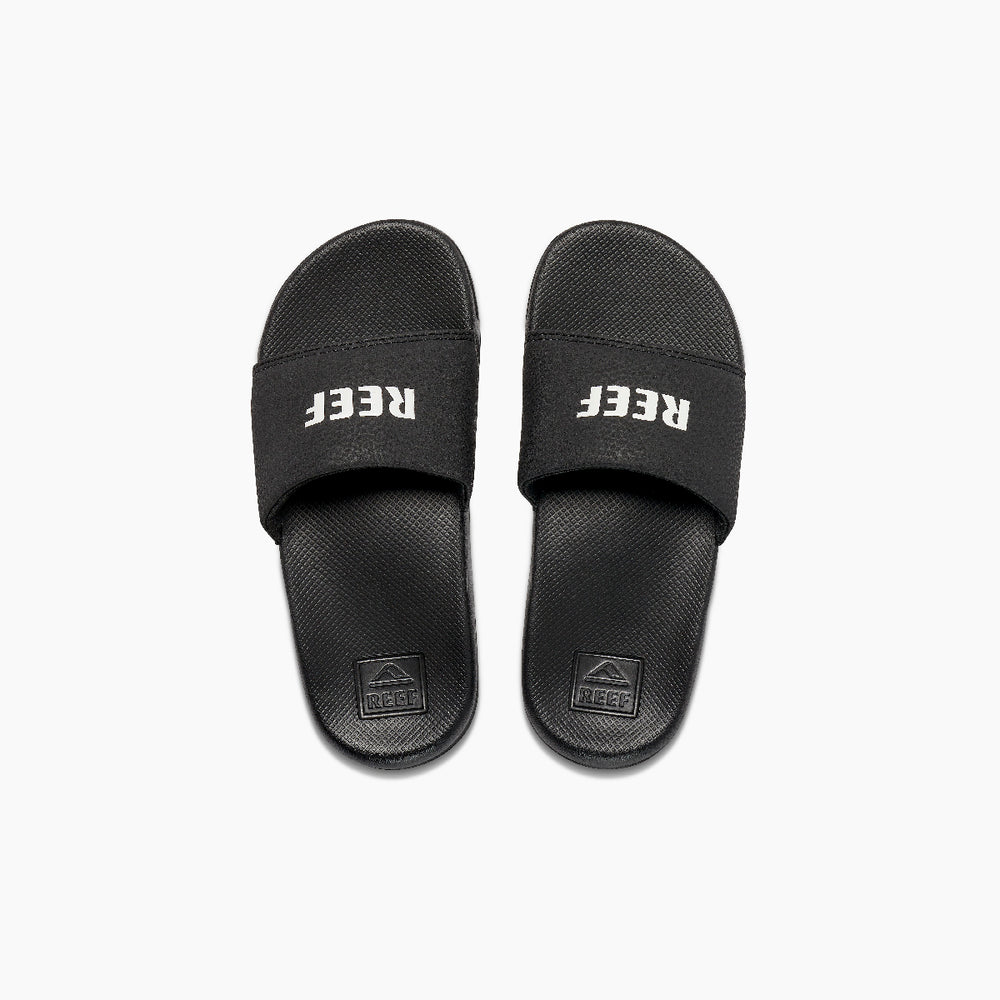 Reef Boys Slides Kids One Slide in Reef Black/White ID wGsUUby1