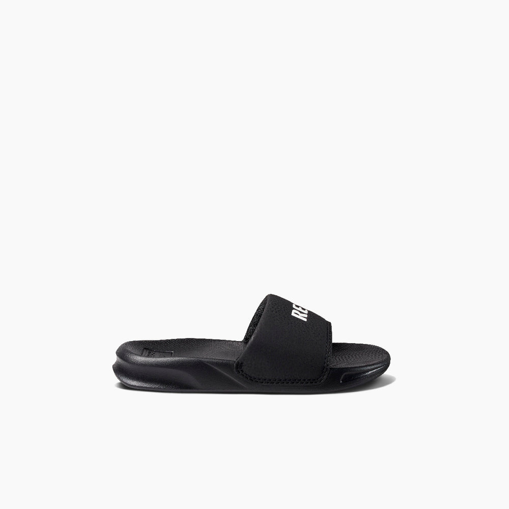 Reef Boys Slides Kids One Slide in Reef Black/White ID wGsUUby1