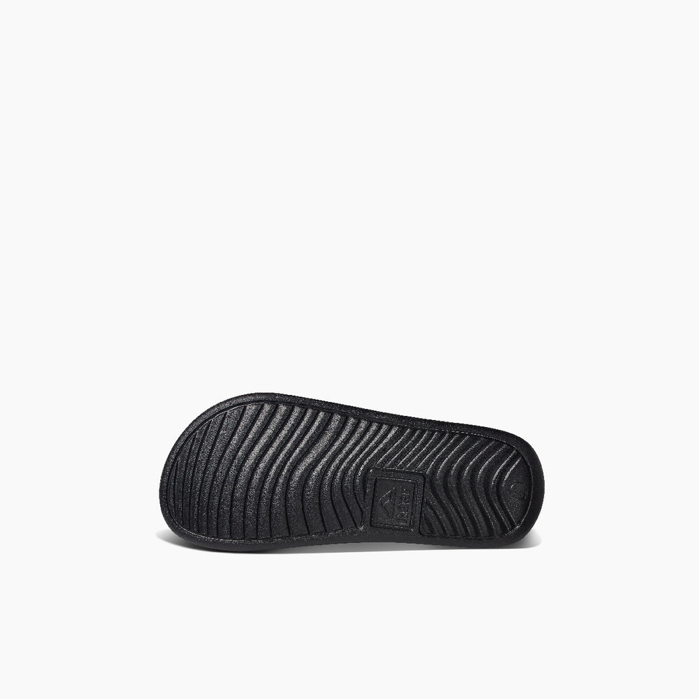 Reef Boys Slides Kids One Slide in Reef Black/White ID wGsUUby1