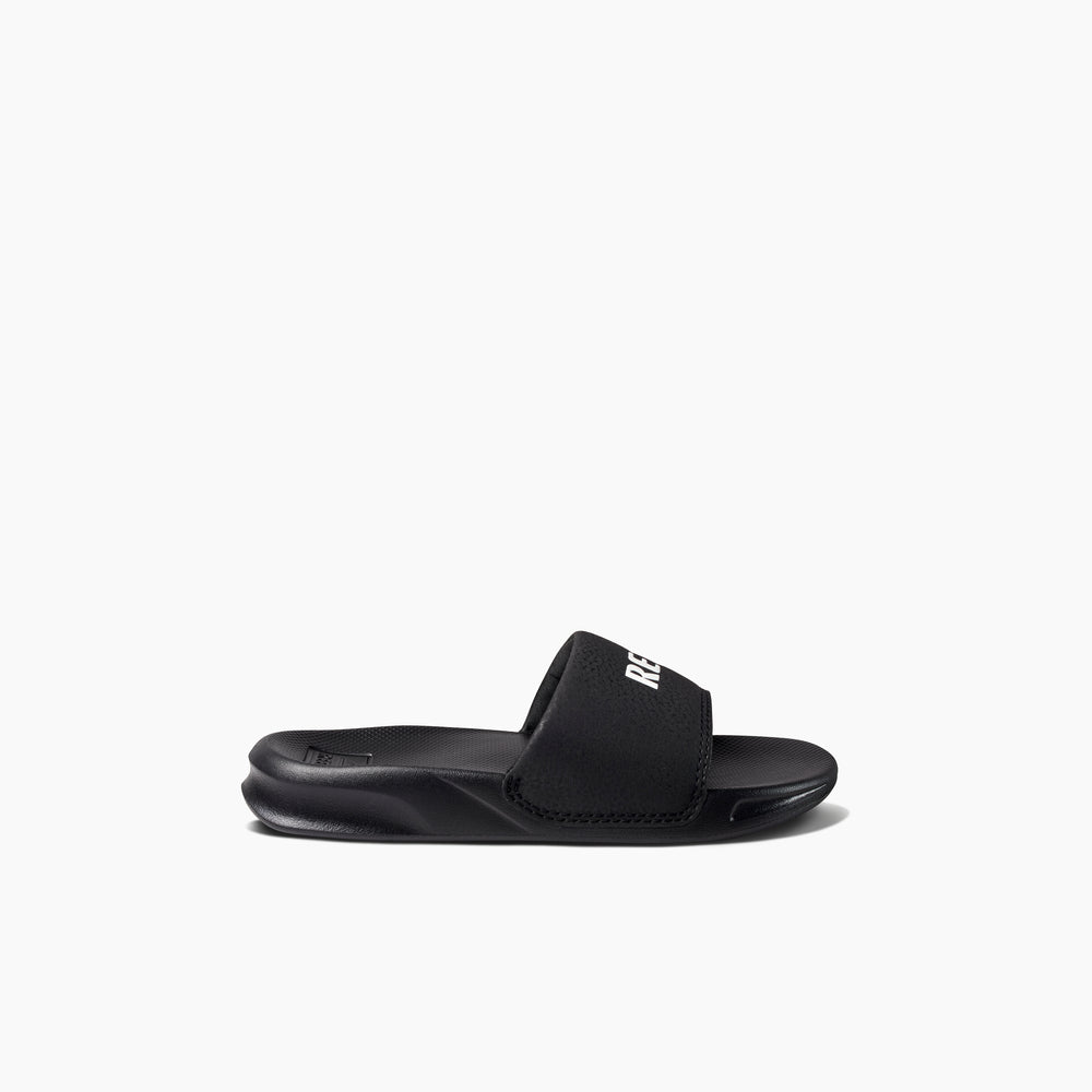 Reef Boys Slides Kids One Slide in Reef Black/White ID wGsUUby1