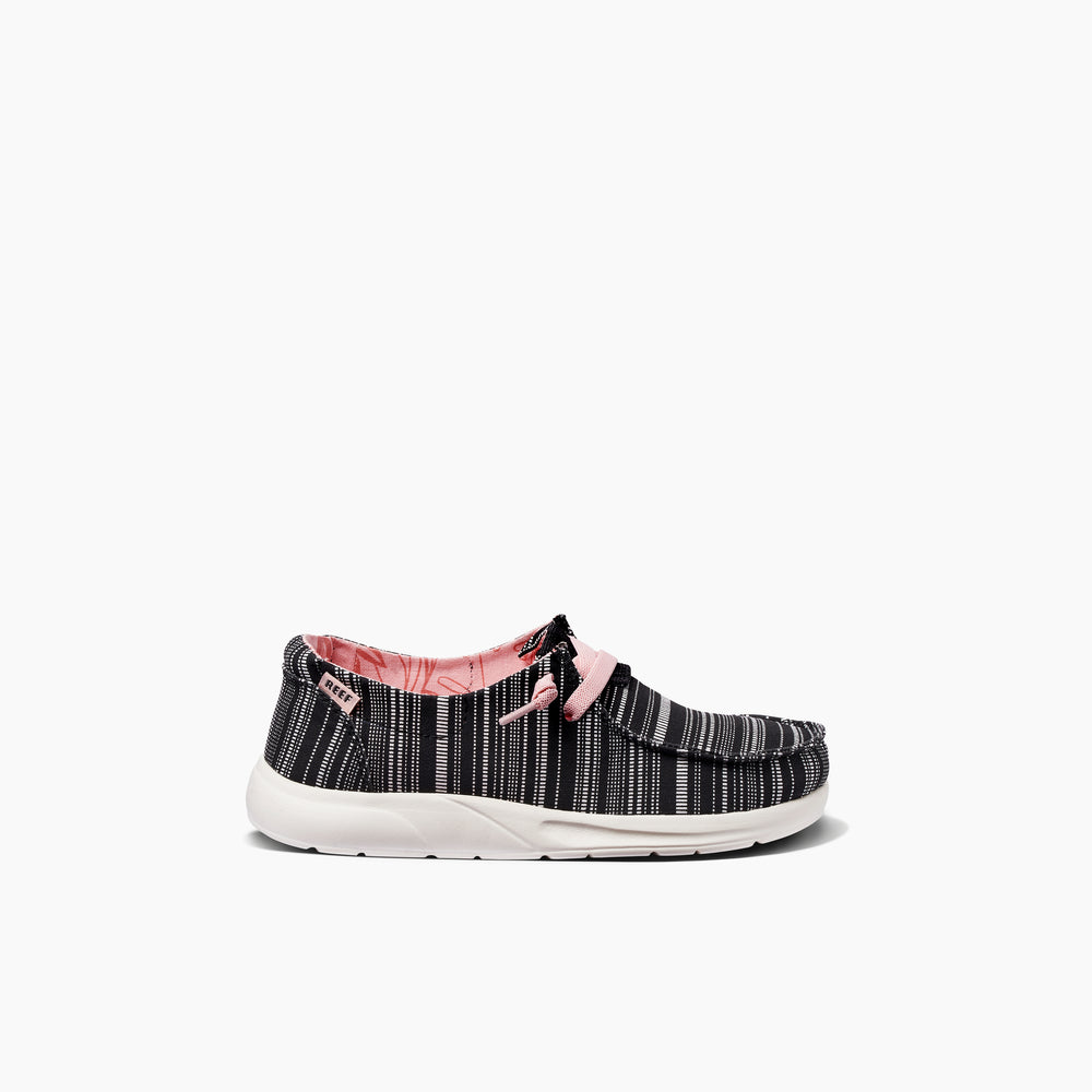 Reef Girls Shoes Kids Cushion Coast in Black Stripes ID wf19Ty3f
