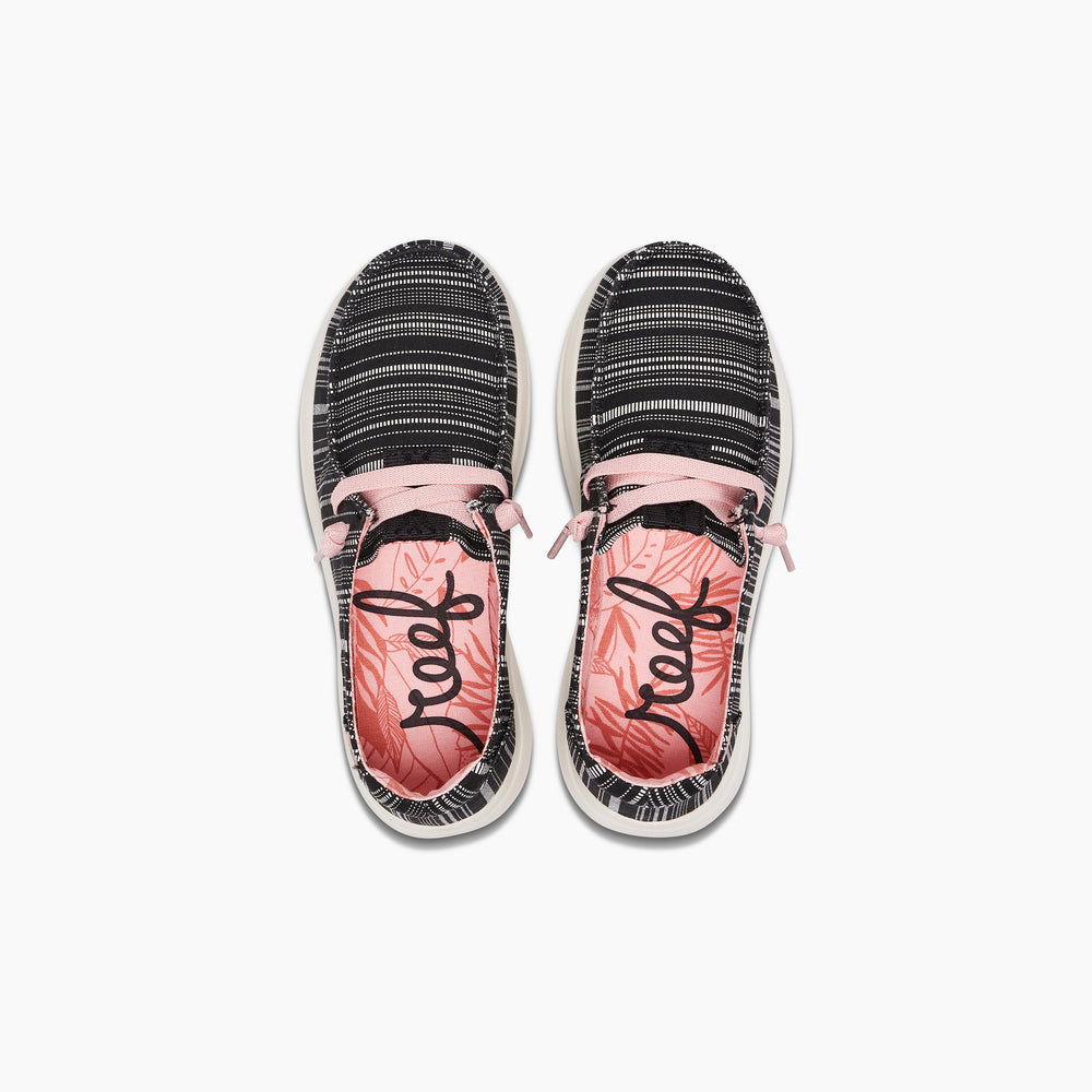 Reef Girls Shoes Kids Cushion Coast in Black Stripes ID wf19Ty3f