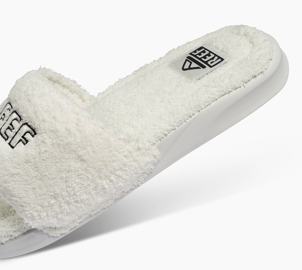 Reef Mens One Slide Chill Faux Shearling Sandals ID xXAfpFIy