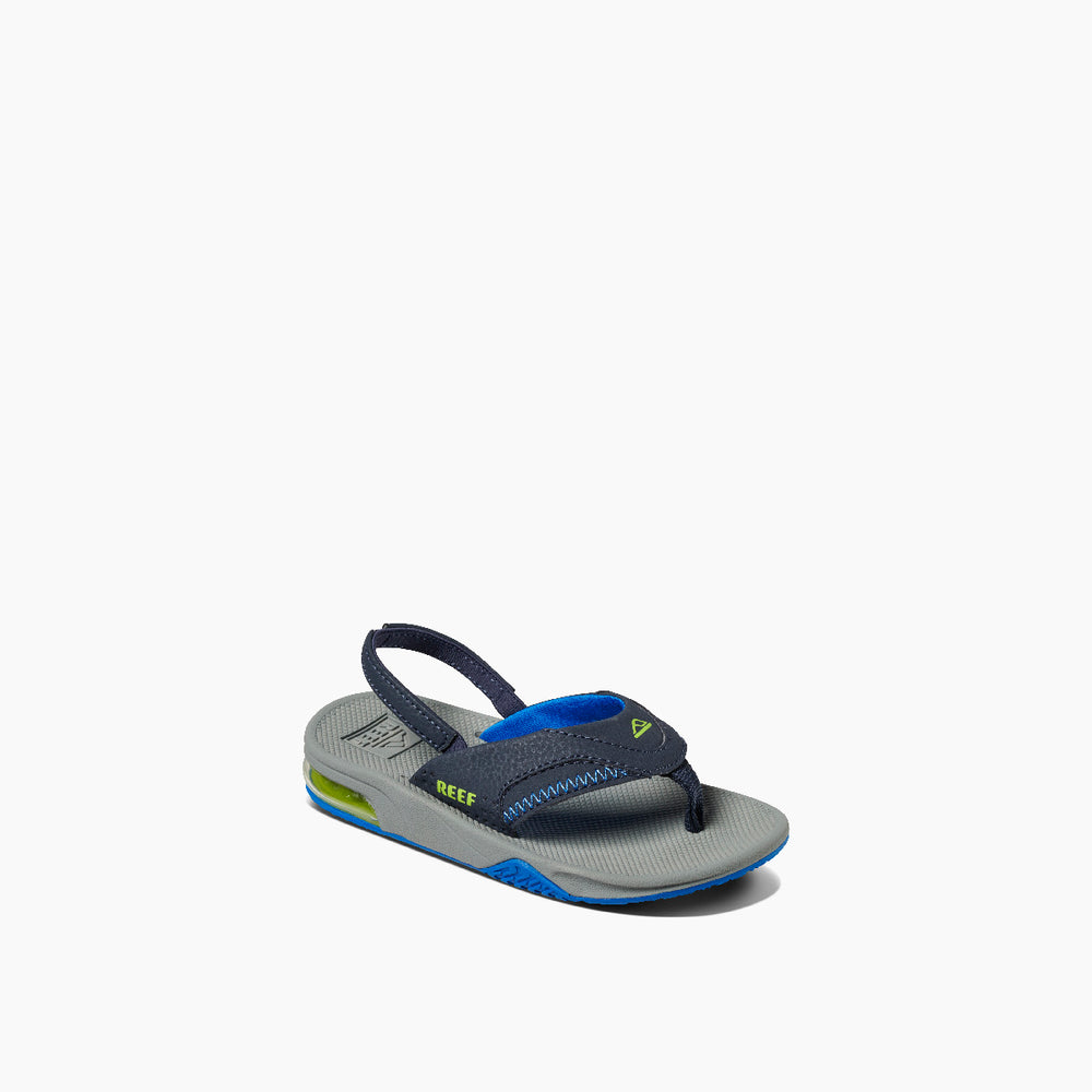 Reef Toddler Boys Fanning Sandals in Navy/Lime ID yGRZ45F2