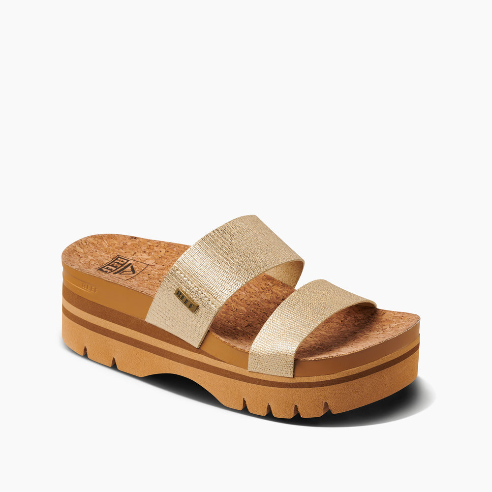 Reef Womens Cushion Vista Higher Sandals in Champagne ID yMEbmZEB