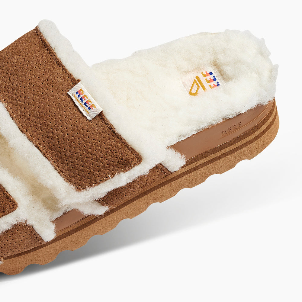 Reef Womens Vista Hi Shearling Slides (Coffee) ID ycPjUF1l